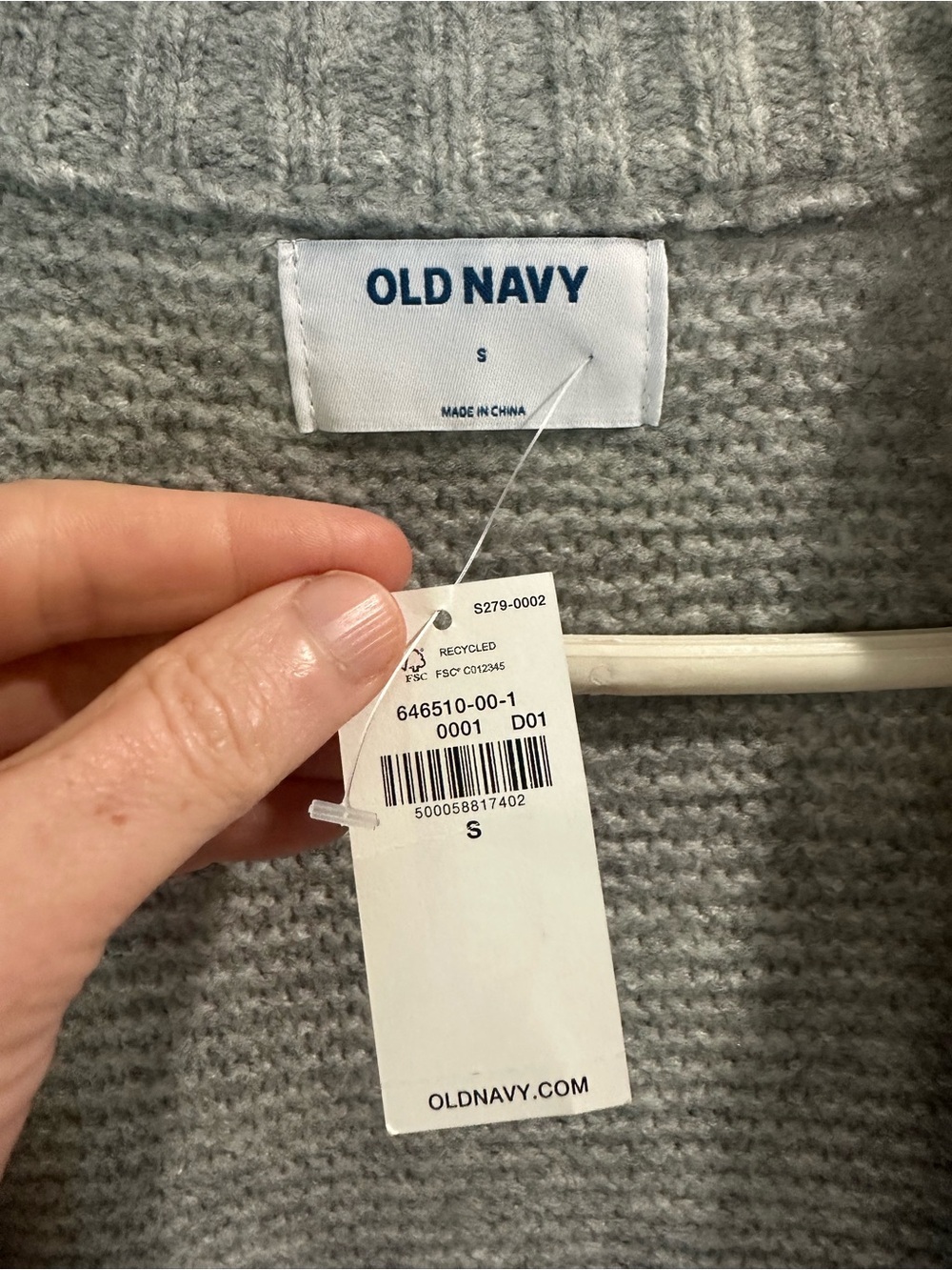 Old Navy Heather Gray Open-Front Pocket Knit Cardigan - Picture 3 of 5